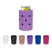 EVA Holes Stubby Holder - A drink bottle holder in purple with multiple holes, surrounded by holders in black, white, pink, and blue.