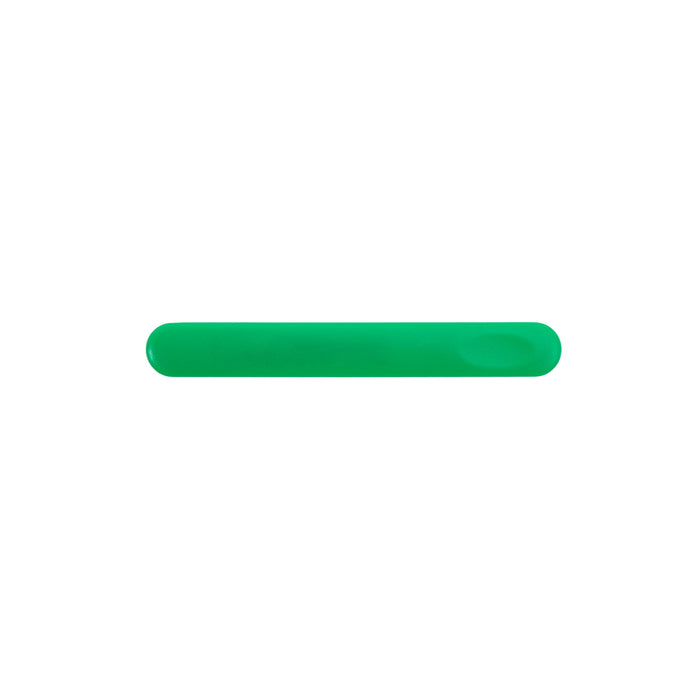 PS Nail File - A green nail file with a smooth, rounded edge, featuring a simple design and a branding logo.