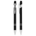 Talara Click Action Ballpoint Pen - A black ballpoint pen with silver accents and a clip, featuring a sleek click-action mechanism.