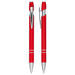 Talara Click Action Ballpoint Pen - A red ballpoint pen with silver accents and a click action mechanism. Features a clip and sleek design.