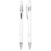 Talara Click Action Ballpoint Pen - A white Talara Click Action Ballpoint Pen with chrome accents, featuring a sleek design and a clip.