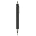 Spectrum Recycled Aluminium Ballpoint Pen - A black recycled aluminium ballpoint pen with a silver clip and tip, featuring a branding logo.