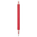 Spectrum Recycled Aluminium Ballpoint Pen - A recycled aluminium ballpoint pen in bright red, featuring a transparent grip and a pen tip. It has a logo.