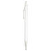 Spectrum Recycled Aluminium Ballpoint Pen - A white recycled aluminium ballpoint pen with a clear grip and clip, featuring a logo on the barrel.