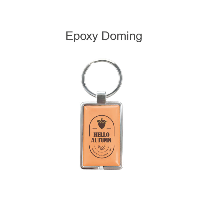 NFC Epoxy Square Tag with Metal Keyring - Custom Promotional Product