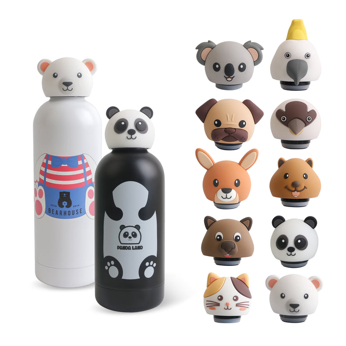 Double Wall Vacuum Bottle with Animal Head 350ml - Custom Promotional Product