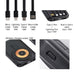 10000mAh 6 in 1 Magnetic Wireless  Power Bank - A black 10000mAh power bank with various charging ports and cables, featuring a wireless charging pad.
