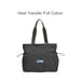 Lightweight Tote Bag With Yoga Mat Straps - A grey tote bag with green straps, featuring a logo, side pockets, and yoga mat straps.