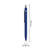 NFC Metal Ballpoint Pen - A blue metal ballpoint pen with a silver clip, featuring an NFC logo and dimensions of 137mm by 12.8mm.