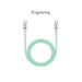 100W Fast Charging Cable - A mint green 100W Fast Charging Cable with USB-C connectors at both ends, featuring a logo on one side.