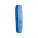 Custom Blended-Tooth Comb - A blue, custom blended-tooth comb with a smooth handle and fine teeth, featuring a logo.