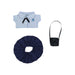 Plush Doll Uniform Set (15–17cm Doll) - A blue collared shirt, a navy scrunchie, and a black shoulder bag for a plush doll uniform set.