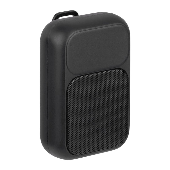 Clip Tune Magnetic Outdoor Bluetooth Speaker - A compact black Bluetooth speaker with a textured grille and a handle for portability, features a logo on the side.
