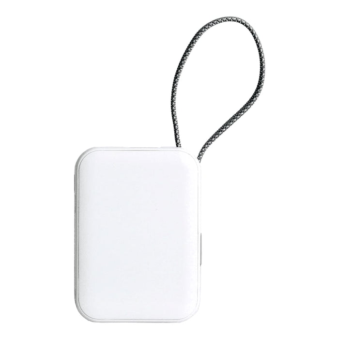 Orbit Magnetic Power Bank 5000mAh - A white power bank with a textured cord, featuring a sleek design and a branding logo.