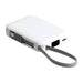 Orbit Magnetic Power Bank 5000mAh - A white portable power bank with a grey strap and charging ports on the side. It has a smooth, minimalist design.