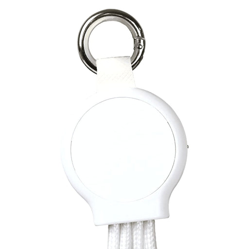 6-in-1 Multi Charging Cable - A white 6-in-1 multi charging cable with a keyring attachment. The cable features multiple connectors for various devices.