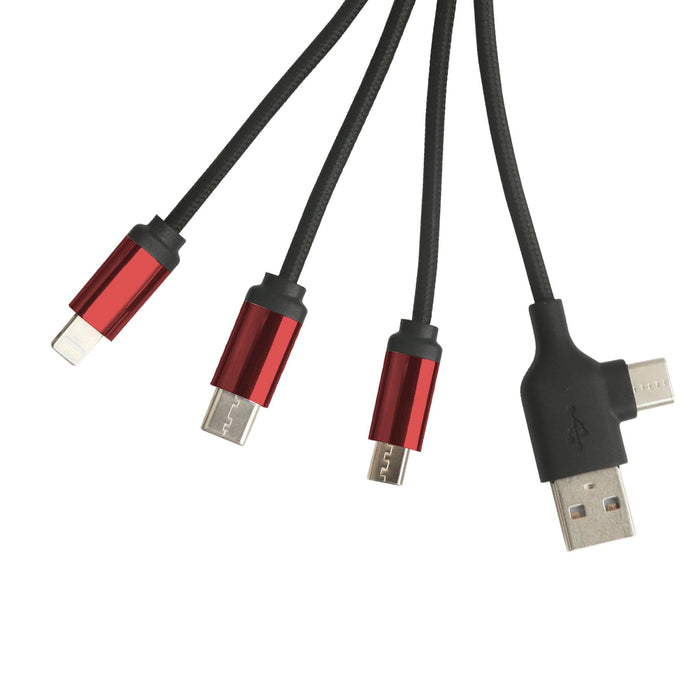 Round Shaped Light Up Multi Charging Cable - Custom Promotional Product