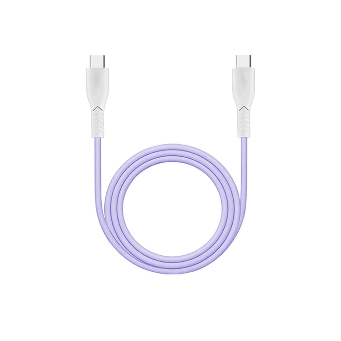 100W Fast Charging Cable - A purple 100W fast charging cable with white connectors at both ends, featuring a textured grip design.