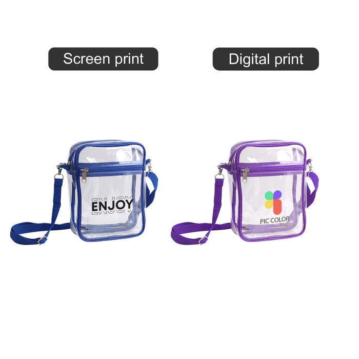 Clear Tote Bag with Zipper Closure Crossbody - Custom Promotional Product