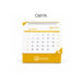 Desk Calendar With Organizer - A desk calendar with a spiral binding and a yellow base, featuring a monthly layout for December.