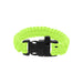Paracord Bracelet With Whistle - A fluorescent yellow paracord bracelet featuring a black buckle and a built-in whistle.