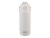 Oasis Capri 750ml Vacuum Quick Release Lid Bottle - A drink bottle in matte white with a quick release lid and a logo on the front.