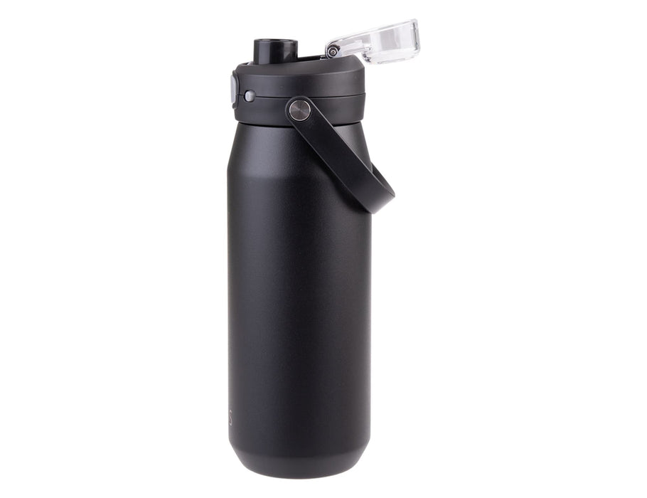Oasis Capri 750ml Vacuum Quick Release Lid Bottle - A drink bottle in matte black finish with a vacuum design and a quick release lid. Features a carry handle.