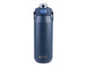 Oasis Capri 750ml Vacuum Quick Release Lid Bottle - A drink bottle in navy blue with a quick release lid and a logo on the front.