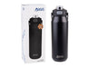 Oasis Capri 1L Vacuum Quick Release Lid Bottle - A drink bottle with a black finish and a quick release lid, presented alongside its packaging. It features a logo.