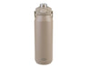 Oasis Capri 1L Vacuum Quick Release Lid Bottle - A drink bottle in a soft beige hue featuring a vacuum quick release lid and a sturdy carrying handle.