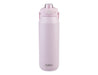Oasis Capri 1L Vacuum Quick Release Lid Bottle - A drink bottle in pastel pink, featuring a quick release lid and a logo on the front.