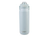 Oasis Capri 1L Vacuum Quick Release Lid Bottle - A drink bottle in a light blue hue with a quick release lid and a handle. It features a logo on the front.