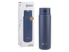 Oasis Moda 700ml Vacuum Bottle - A drink bottle in navy blue with a sleek design, featuring a logo and packaged in a box.