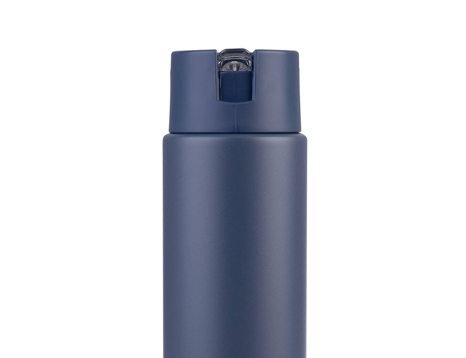 Oasis Moda 700ml Vacuum Bottle - A drink bottle in a navy blue colour, featuring a sleek design and a functional lid. It has a logo on the side.