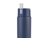 Oasis Moda 700ml Vacuum Bottle - A drink bottle in navy blue with a flip-top lid and a built-in straw. It features a logo on the side.