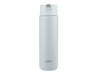 Oasis Moda 700ml Vacuum Bottle - A drink bottle in soft grey with a sleek design and a logo, featuring a screw-top lid.