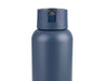 Oasis Moda 1L Vacuum Bottle - A drink bottle in a matte navy blue finish, featuring a flip-top lid, and includes a logo on the body.