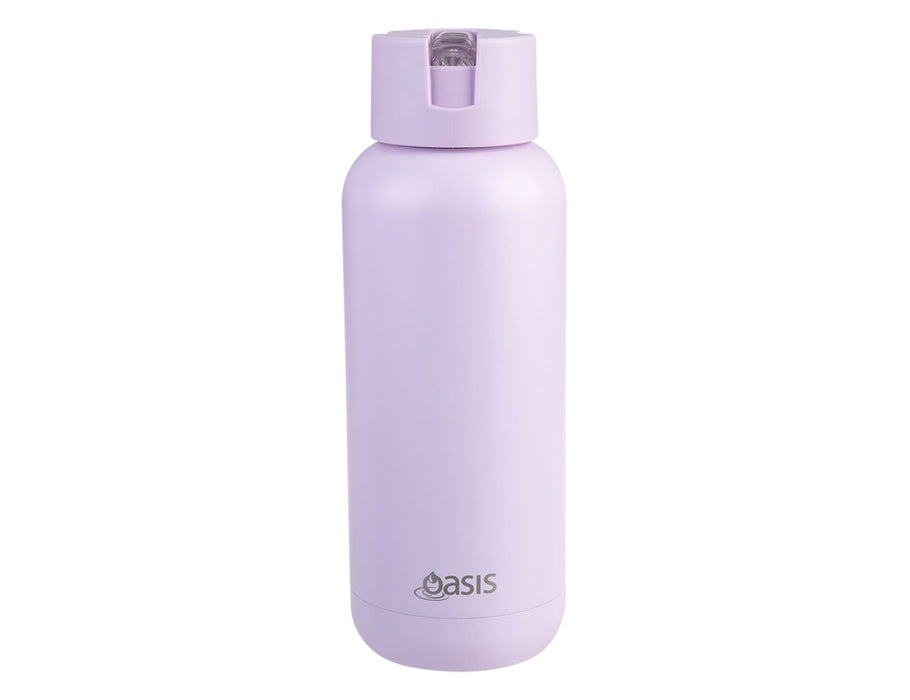 Oasis Moda 1L Vacuum Bottle - A drink bottle in a pastel purple hue with a screw-top lid and a small logo on the front.