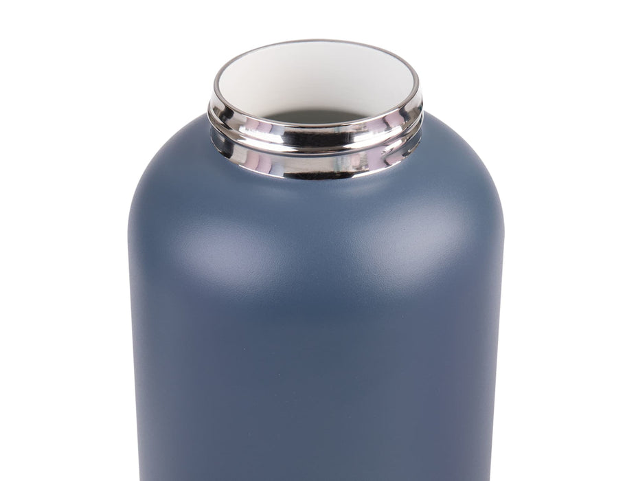 Oasis Moda 1.5L Vacuum Bottle - A drink bottle in matte grey with a shiny silver rim and an insulated opening. It features a logo.