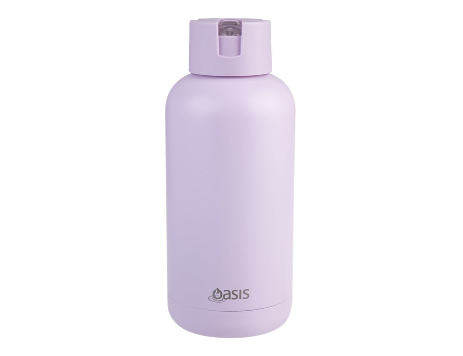 Oasis Moda 1.5L Vacuum Bottle - A drink bottle in a soft lavender colour with a rounded shape and a small spout. It features a branding logo.