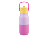 Oasis 400ml Insulated "JNR" Sipper Bottle - A drink bottle in purple, pink, and yellow, featuring a handle and a logo on the front.