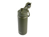 Oasis Challenger 550ml Vacuum Quick Release Cap Bottle - A drink bottle in olive green with a vacuum insulation and quick release cap, featuring a logo.