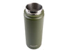 Oasis Challenger 550ml Vacuum Quick Release Cap Bottle - A drink bottle in olive green with a stainless steel inner lining and a logo on the front.