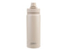 Oasis Challenger 550ml Vacuum Quick Release Cap Bottle - A drink bottle in beige with a quick release cap, featuring a logo on the side.