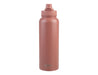 Oasis Challenger 1.1L Vacuum Quick Release Cap Bottle - A drink bottle in a matte pink colour with a quick release cap and logo on the side.