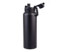 Oasis Challenger 1.1L Vacuum Quick Release Cap Bottle - A drink bottle with a matte black finish, featuring a quick-release cap and a handle. It has a logo visible.