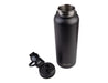 Oasis Challenger 1.1L Vacuum Quick Release Cap Bottle - A drink bottle in matte black with a stainless steel interior and a quick release cap. Features a logo.