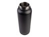 Oasis Challenger 1.1L Vacuum Quick Release Cap Bottle - A drink bottle in matte black with a stainless steel neck and a logo, featuring a vacuum quick release cap.