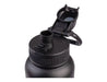 Oasis Challenger 1.1L Vacuum Quick Release Cap Bottle - A drink bottle with a black finish features a quick release cap and a handle for easy transport.
