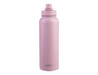 Oasis Challenger 1.1L Vacuum Quick Release Cap Bottle - A drink bottle in light pink with a quick-release cap and a logo on the front.